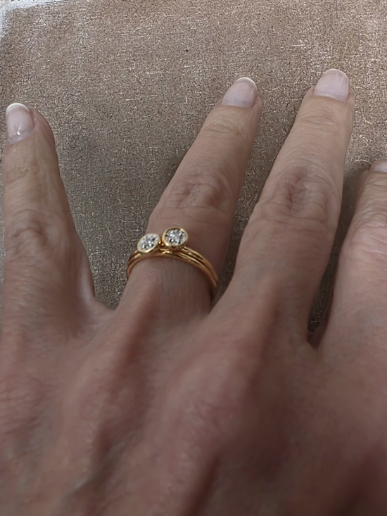 MONICA VINADER Jewelry - MONICA VINADER Gold Vermeil and Diamond Band Rings